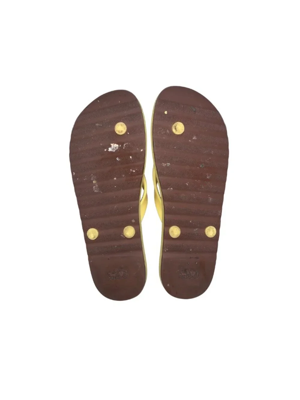 COACH Zayn Flip Flop Sandals Banana Fruit Print Size 8 - Pre-Loved